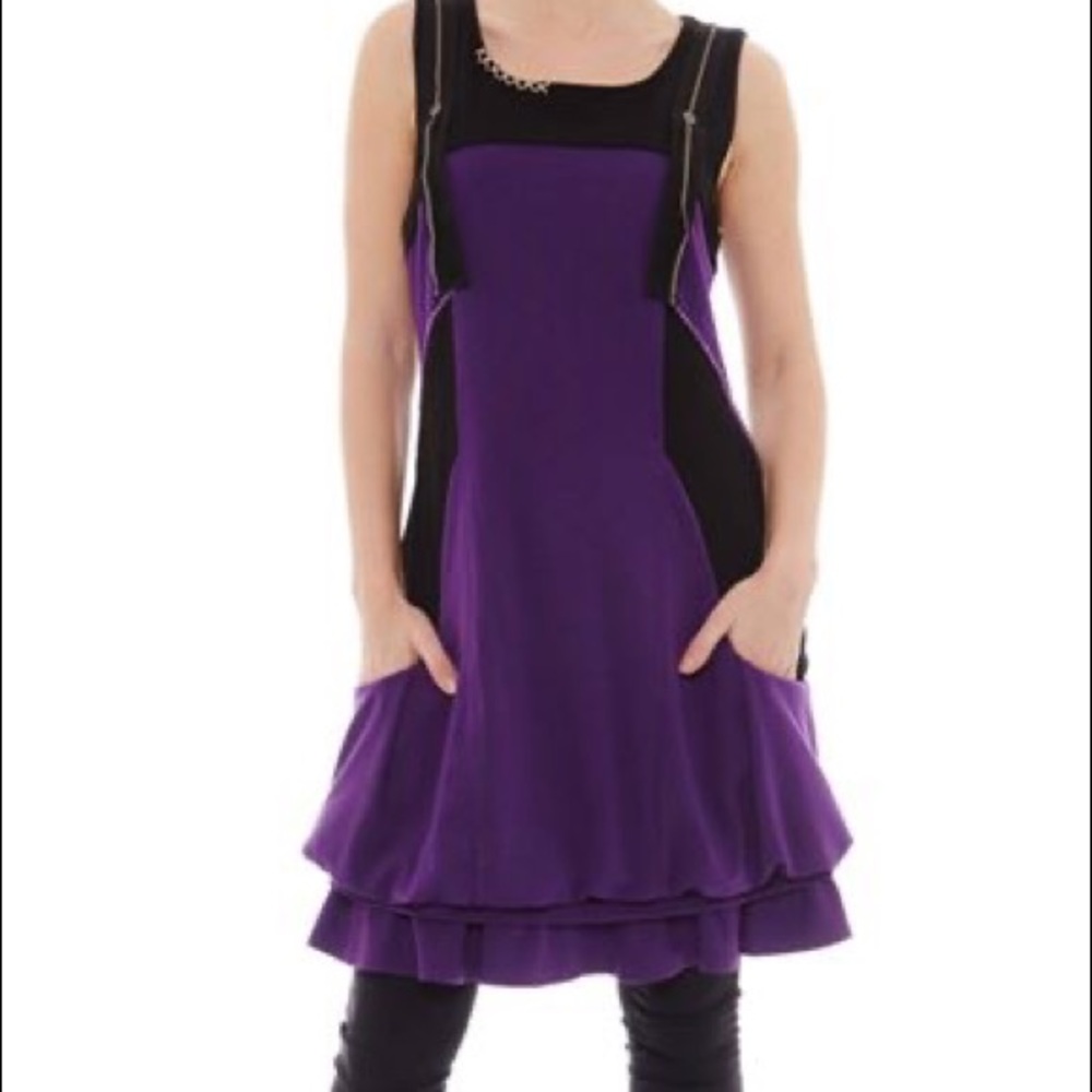 Miss Nikky Purple Color Block Sleeveless Dress